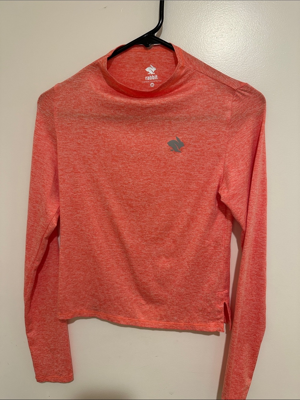 Rabbit Long Sleeve Athletic Tee - tangerine Heather